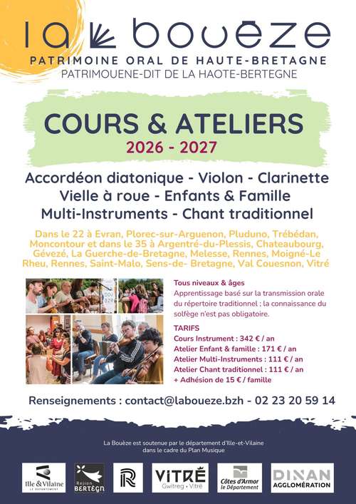 Rentrée 2026 - Cours & Ateliers : infos & inscriptions 